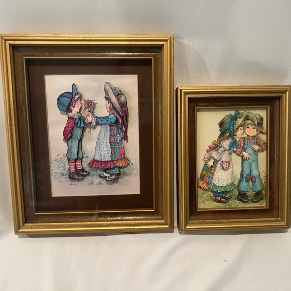 Adorable Vintage Paper Tole 3-D Children's Art - very detailed and intricate - Picture 1 of 7